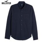 ショッピングホリスター ホリスター メンズ 長袖  HOLLISTER 新作 アイコン ストレッチ オックスフォードシャツ ネイビー 325-259-2680-200