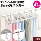 ３way 洗濯 ピンチハンガー 42個ピンチ 白 折りたたみ サイドフック付き 角ハンガー 洗濯ピンチ 洗濯ハンガー 洗濯バサミ 室内 屋外 物干し