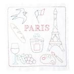 オリムパス 世界を旅する花ふきん 刺し子キット PARIS SK-388　メール便対応商品