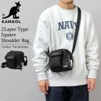 ショッピングイギリス カンゴール KANGOL ショルダーバッグ メンズ ミニショルダー スクエア型 黒 斜め掛け コンパクト ロゴ刺繍