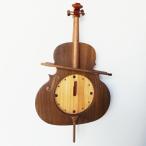 振り子時計 天然木 木製 チェロ 日本製 アナログ 大型 ハンドメイド 楽器 弦楽器 教室 プレゼント SU-CELLO *次回2024年2月末入荷予定