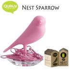 クオリー ネストスパロ ピンク おしゃれ クリップホルダー 文具 小鳥 QUALY Nest Sparrow