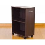 [送料無料・カード・前払限定]シンプルチェスト2段　約W53xD31XH70cm DBR＊机横にも置け、PC本体収納、プリンター台にも