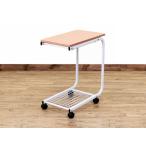 [送料無料・カード・前払限定]キャスター付きサイドテーブル約W30xD50XH60cm ビーチ＊ソファ横やベッド横に作業机、パソコンやパッドのデスクにも最適