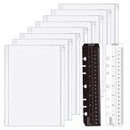 ショッピングシステム手帳 システム手帳リフィル ファスナーポケット LOORIPRO A5クリアポケット8枚 セット しおり定規 2枚付き 6穴システム手帳用