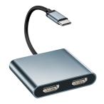 USB C HDMI 変換アダプター デュアル HDMI Type-C マルチディスプレイアダプタ HDMI 拡張/複製 3画面 4Kx2K映像