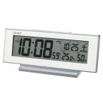 セイコークロック(Seiko Clock) 目覚まし時計 常時点灯 電波 デジタル カレンダー 温度 湿度 表示 夜でも見える白 82×206×