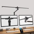 ショッピングデスクライト デスクライト LED クランプ式 Bravzurg 24W 幅広 多角度調節 スタンドライト 卓上ダブル光源・リモコン・5色温度・5段階調光・ク