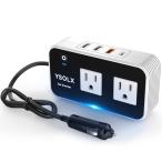 インバーター 12v 100vYSOLX 200W シガーソケット コンセントUSB急速充電(18W)/20W USB-C/4.8AデュアルUS