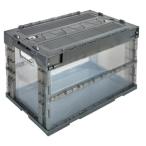 トラスコ中山(TRUSCO) α折りたたみコンテナ 50L スライドロックフタ付 TR-SC50TMBK 収納ケース 収納ボックス