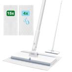 LyriFineくいつくるわいぱー本体 クイックルワイパー対応 スイープ＆モップ 1秒でパッドの取り付け・取り外し 2in1 乾湿両用フローリン