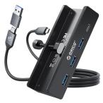ORICO USB C ハブ クランプ 固定 usb hub 3.0 4ポート 5Gbps高速転送 USB-C 給電ポート付き(5V/3A) バ