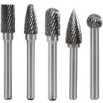 Bestgle超硬バー 5本セットタングステンバー 6mm軸 刃幅8ｍｍリューター ビット ドリル カッターダブルカットタングステンカーバイドロ