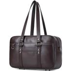 [CHUULII] スクールバッグ スクバ 合皮 女子 高校生 学生 JK 制服 通学 通塾 ボスドンバッグ 大容量 肩紐長い (コーヒー)