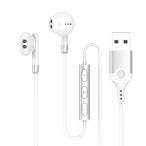 イヤホン マイク USB 有線 ヘッドセット 2.3m マイク付きイヤホン 通話 音量調節 HIFI音質 テレワーク WEB会議 Zoom パソ