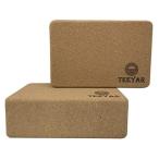  йога блок пробка -Teeyar 2 шт. комплект крепкий натуральный Испания. пробка движение блок 23 x 15 x 7.6cm йога / пилатес /ji