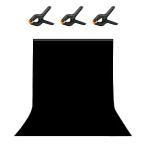 Hemmotop фон ткань чёрный . занавес затемнение толстый 1.5x2.0m мощный зажим 3 шт. задний бумага ткань .. нет нет отражающий одноцветный фотосъемка фон si