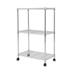 ショッピングメタル ドウシシャ メタルルミナスラック キャスター付き スチールラック幅60 3段 EL19-90603 軽量で組立簡単工具いらず 幅59.5×奥行き