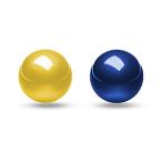 Perixx ペリックス PERIPRO-303 X2B 用トラックボール2個セット光沢仕上げ - ブルー、ゴールドの2色セット