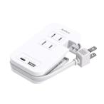 電源タップ usb付き 短い 20cm 3AC口 2USBポート Addtam usb コンセント 小型 軽量 コンパクト 延長コード 充電タッ