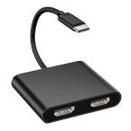 Aibilangose USB C HDMI 変換アダプター デュアル HDMI Type-C マルチディスプレイアダプタ HDMI 拡張/複製