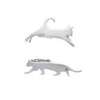 Yoursfs ネクタイピン 猫 ネコ セット 2本 シルバー かわいい ねこ ネクタイピン おしゃれ おもしろ ユニーク ネクタイ ピン ブラ