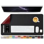  двусторонний PU настольный коврик, большой коврик для мыши, стол протектор, водонепроницаемый клавиатура коврик, офис / семья / игра / оборудование орнамент . подходящий ( чёрный + красный,80cm*40c