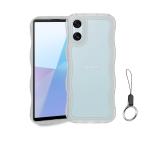 Xperia10 VI ケース クリア ウェーブ エクスペリア 1 VI/SO-52E TPU波状のバンパー 透明 スマホケース かわいい うね