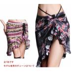 ダンス衣装 大人 ベリーダンス衣装 スカート ヒップスカーフ 見せパン付き ヨガウエア ラテンダンス 花柄 社交ダンス 舞台衣装 レッスン練習着 二点送料無料