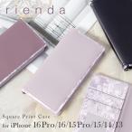 セール品 iphone16 ケース iphone16pro ケース 手帳型 ブランド リエンダ rienda 花柄 スクエア iPhone15 14 ケース 耐衝撃 ミラー おしゃれ スマホケース