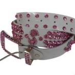 SHAREKI GOLF стразы ремень ( белый / розовый )