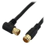 アンテナケーブル 2m ブラック L字差込式/差込式コネクタ ホーリック HAT20-052LPBK (4-2342-02)