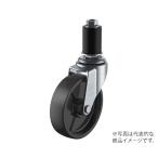 LTF型キャスター 自在車ゴムパイプ差し込み式 ユーエイ LTF-40BN,Φ18 (62-9786-73)