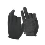 おたふく手袋 フーバー シンセティックレザーグローブ 3フィンガーレスモデル ブラック L FB-62L (63-1861-64)