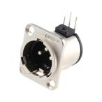 XLR коннектор мужской 3 высшее свет угол никель. сверху . серебряный ...Neutrik Neutrik NC3MDH (63-4625-20)