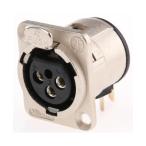 XLR коннектор женский 3 высшее свет угол никель. сверху . серебряный ...Neutrik Neutrik NC3FDH (63-4625-22)