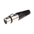 XLR коннектор женский 3 высшее распорка серебряный ...RS Pro 458-024 (63-4627-76)