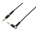 高耐久オーディオφ3.5AUXケーブル L字-ストレート 1.0m ブラック エレコム AX-35MSL10BK (63-5732-80)