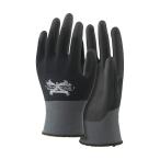 おたふく手袋 ソフキャッチEXフィット ポリウレタンノーマルパーム ブラック×グレー LL A-396 (63-5742-55)
