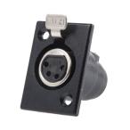 XLR коннектор женский 4 высшее распорка panel крепление серебряный ...RS Pro 457-954 (63-6653-93)