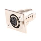XLR коннектор женский 3 высшее распорка panel крепление серебряный ...RS Pro 548-9105 (63-7629-31)