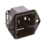 IEC штекер C14 мужской panel крепление 10A 5 x 20mm Schurter 4301.3201 (64-0435-49)