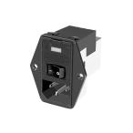 IEC фильтр мужской IEC стандарт C14 фланец крепление 2 плавкий предохранитель 5 x 20mm 6A (64-1745-01)