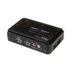 2 порт USB подключение KVM переключатель аудио соответствует / кабель приложен 2 шт. для PC персональный компьютер /CPU переключатель черный (65-1893-82)