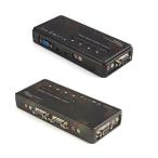 4 порт USB подключение KVM переключатель аудио соответствует / кабель приложен 4 шт. для PC персональный компьютер /CPU переключатель черный (65-1893-98)