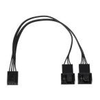 PWMファン用二股電源リボンケーブル 15cm ブラック ainex CA-098A (67-9218-34)