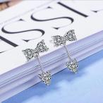 Yahoo! Yahoo!ショッピング(ヤフー ショッピング)ピアス silver925 クリスタル キュービックジルコニア リボンモチーフ プラチナ仕上げ スタッド ピアス