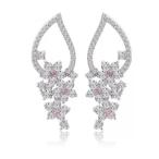 Yahoo! Yahoo!ショッピング(ヤフー ショッピング)【大幅値下げ】ピアス ホワイトゴールド フラワーモチーフ キュービックジルコニア プラチナ 仕上げ ピアス