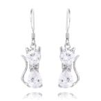 Yahoo! Yahoo!ショッピング(ヤフー ショッピング)ピアス 希少 ネコのモチーフ キュービックジルコニア silver925 ピアス