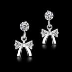 Yahoo! Yahoo!ショッピング(ヤフー ショッピング)ピアス silver925 リボンモチーフ キュービックジルコニア  スタッド ピアス
